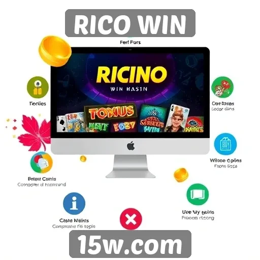 Recursos e funcionalidades do site RICO WIN